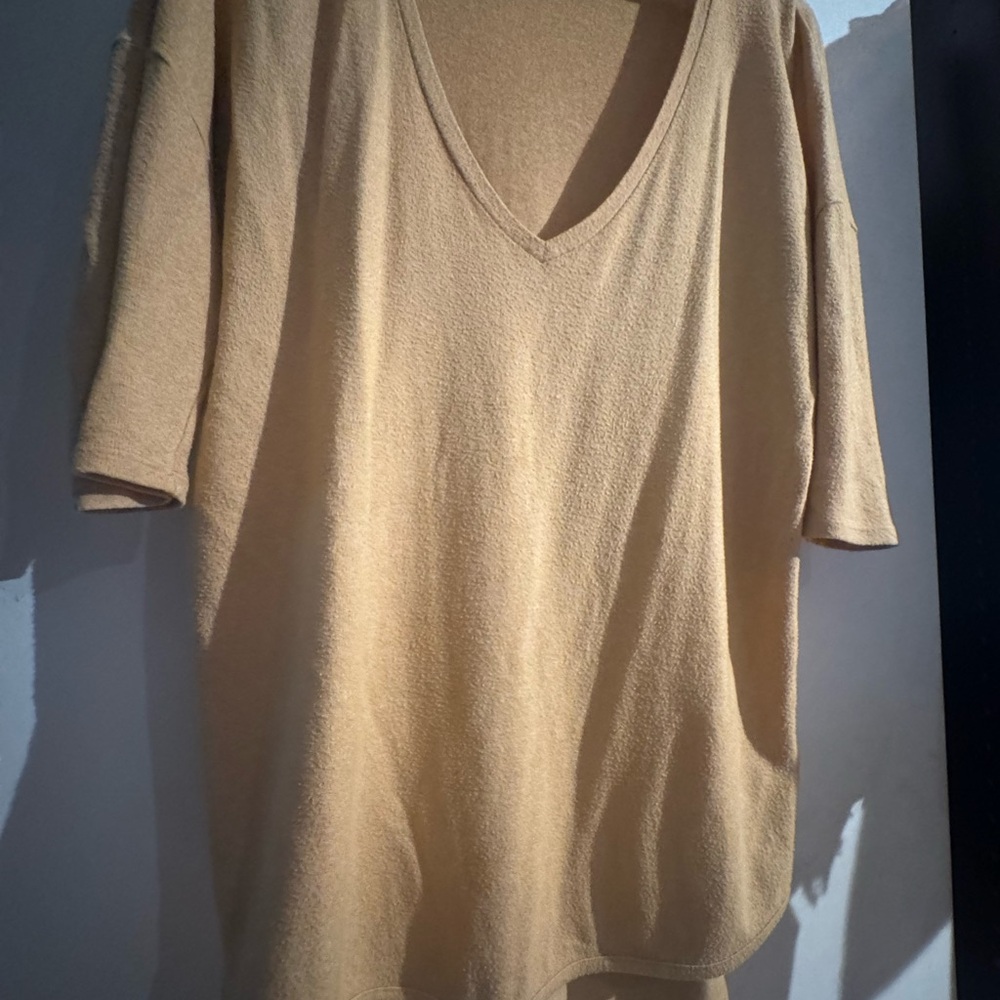 Mustard Yellow V-Neck Tunic Sweater